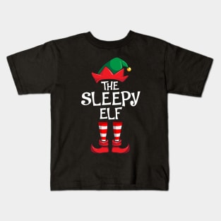 Sleepy Elf Matching Family Christmas Kids T-Shirt